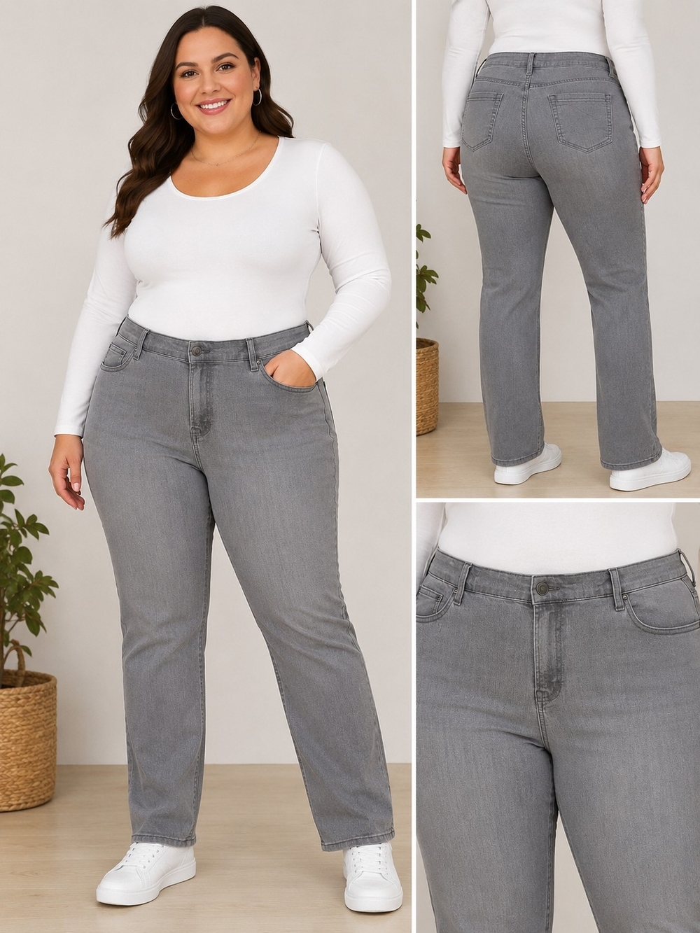 Antthony Originals Women’s Plus Size Gray Stretch Jeans 20W